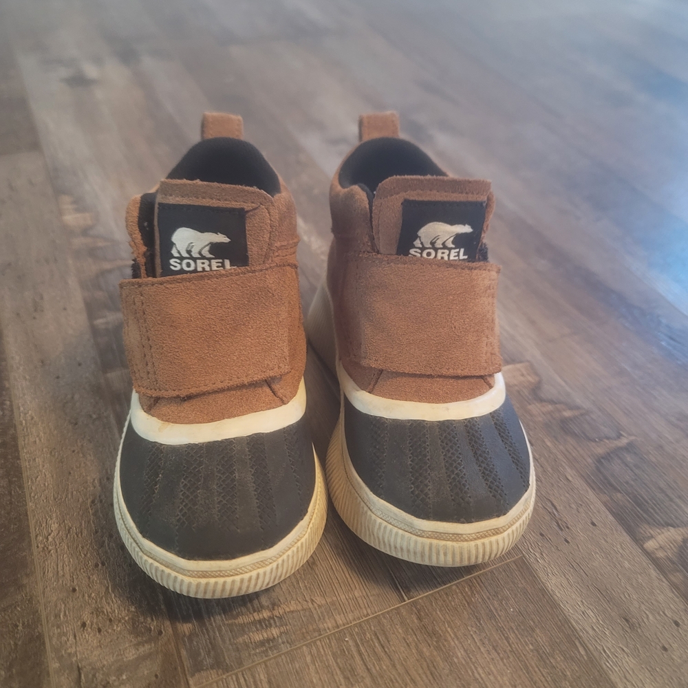Sorel Kids' Tan and Black Rain Boots
